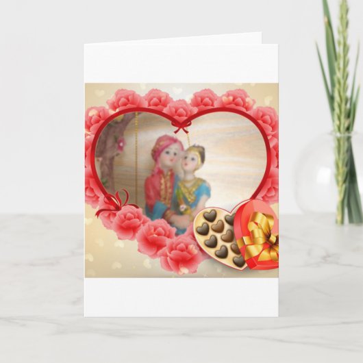 Romantische liefde Hart Art Print Feestdagen Kaart (Voorkant)