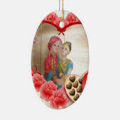 Romantische liefde Hart Art Print Keramisch Ornament (Rechts)