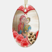 Romantische liefde Hart Art Print Keramisch Ornament (Links)