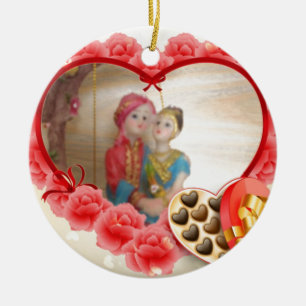 Romantische liefde Hart Art Print Keramisch Ornament