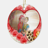 Romantische liefde Hart Art Print Keramisch Ornament (Links)