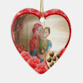 Romantische liefde Hart Art Print Keramisch Ornament (Rechts)