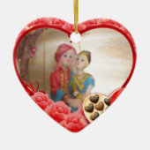 Romantische liefde Hart Art Print Keramisch Ornament (Voorkant)