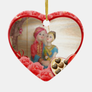 Romantische liefde Hart Art Print Keramisch Ornament