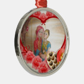 Romantische liefde Hart Art Print Metalen Ornament (Rechts)