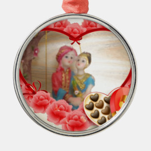 Romantische liefde Hart Art Print Metalen Ornament