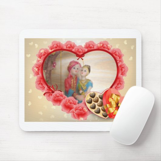 Romantische liefde Hart Art Print Muismat (Met muis)