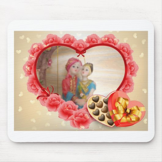 Romantische liefde Hart Art Print Muismat (Voorkant)