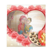 Romantische liefde Hart Art Print Notitieblok (Voorkant)