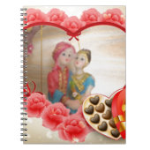 Romantische liefde Hart Art Print Notitieboek (Voorkant)