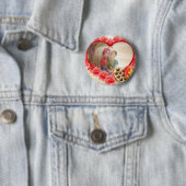 Romantische liefde Hart Art Print Ronde Button 5,7 Cm (In situ)