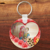 Romantische liefde Hart Art Print Sleutelhanger (Voorkant)
