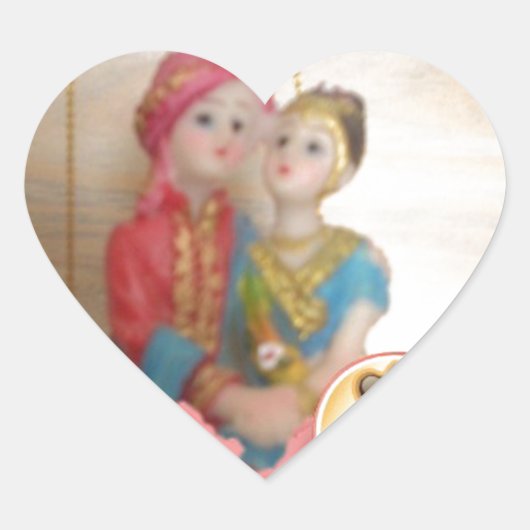 Romantische liefde Hart Art Print Sticker (Voorkant)
