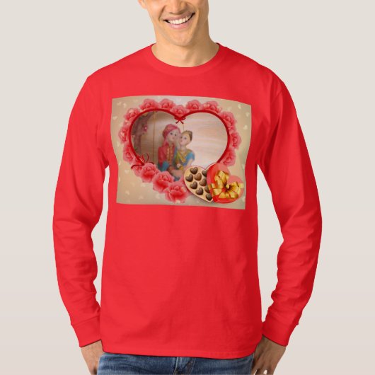 Romantische liefde Hart Art Print T-shirt (Voorkant)