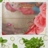 Romantische liefde Hart Art Print Theedoek (Gevouwen)