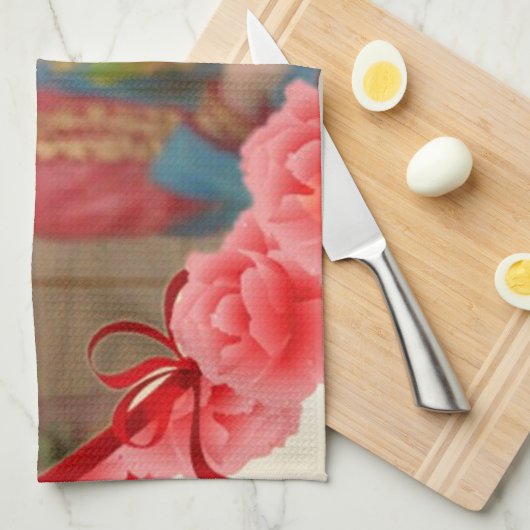 Romantische liefde Hart Art Print Theedoek (Quarter Fold)