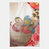 Romantische liefde Hart Art Print Theedoek (Verticaal)