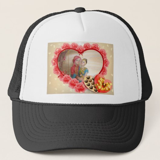 Romantische liefde Hart Art Print Trucker Pet (Voorkant)