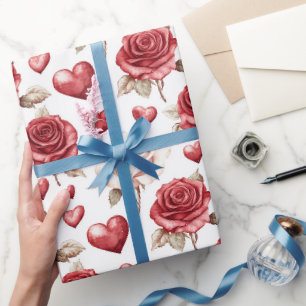 Romantische liefde hart bruiloft cadeaupapier