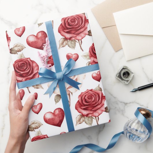 Romantische liefde hart bruiloft cadeaupapier (Geschenken)