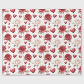 Romantische liefde hart bruiloft cadeaupapier (Vlak)
