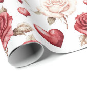 Romantische liefde hart bruiloft cadeaupapier (Rol Hoek)