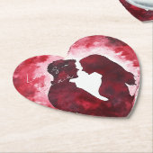 Romantische liefde hart bruiloft kartonnen onderzetters (Gekanteld)