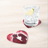 Romantische liefde hart bruiloft kartonnen onderzetters (Insitu)