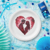 Romantische liefde hart bruiloft papieren bordje (Feest)
