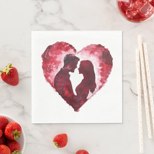 Romantische liefde hart bruiloft servet (Insitu)