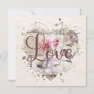 Romantische liefde hart notitie Kaart Notitiekaartje