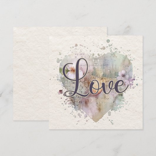 Romantische liefde hart notitie Kaart Notitiekaartje (Voorkant / Achterkant)