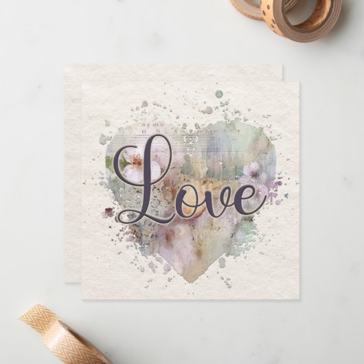 Romantische liefde hart notitie Kaart Notitiekaartje (Voorkant / Achterkant in situ)