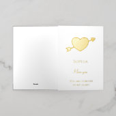 Romantische liefde hart pijl folie wenskaart (Buiten Laag)