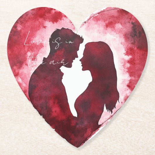 Romantische Liefde Hart Trouwen Kartonnen Onderzetters (Voorkant)