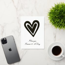 Romantische liefde hart voor altijd folie wenskaart