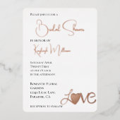 Romantische liefde hart Vrijgezellenfeest Folie Uitnodiging (Voorkant)