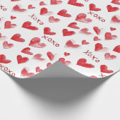 Romantische liefde hart XOXO bruiloft Cadeaupapier (Hoek)
