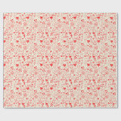 Romantische liefde Harten en Doodles cadeau Cadeaupapier (Vlak)