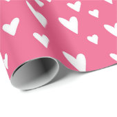 Romantische Liefde Harten Roze Wit Meisjesachtig V Cadeaupapier (Rol Hoek)