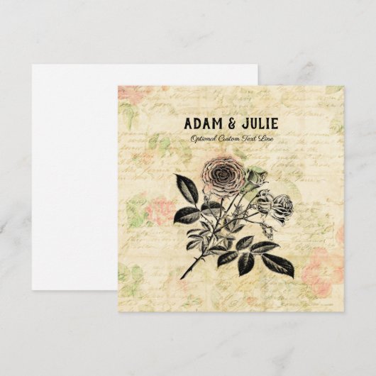 Romantische Liefde Huwelijksjubileum of Valentijns Kaart (Voorkant / Achterkant)