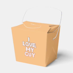 Romantische liefde - I Love My Guy Tekstontwerp Bedankdoosjes