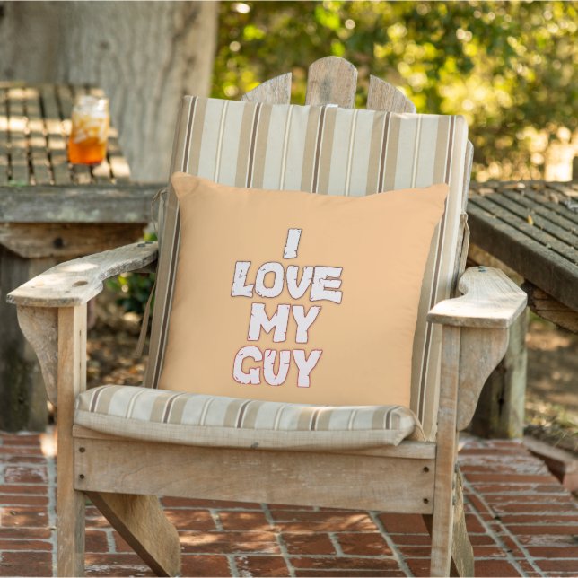 Romantische liefde - I Love My Guy Tekstontwerp Buitenkussen (Stoel)