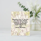 Romantische liefde is de sleutel briefkaart (Staand voorkant)