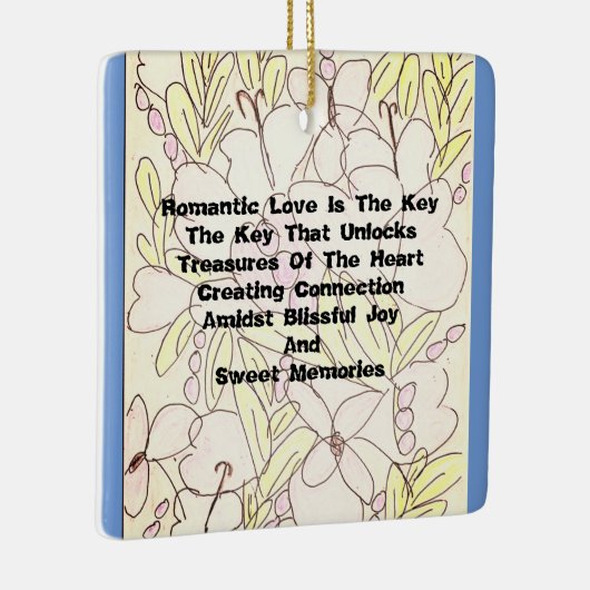 Romantische liefde is de sleutel keramisch ornament (Rechts)