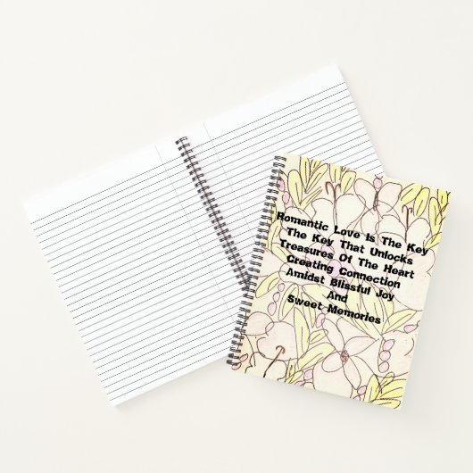 Romantische liefde is de sleutel notitieboek (Binnen)