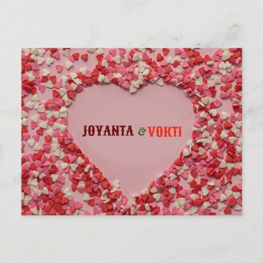 Romantische liefde Joyanta & Vokti rood kastanjebr Briefkaart (Voorkant)