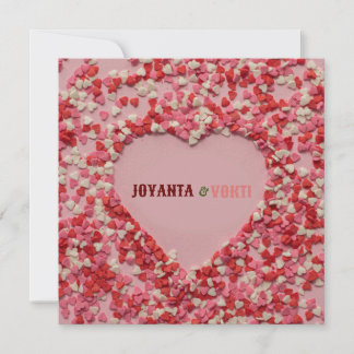 Romantische liefde Joyanta & Vokti rood maroon kle Bedankkaart