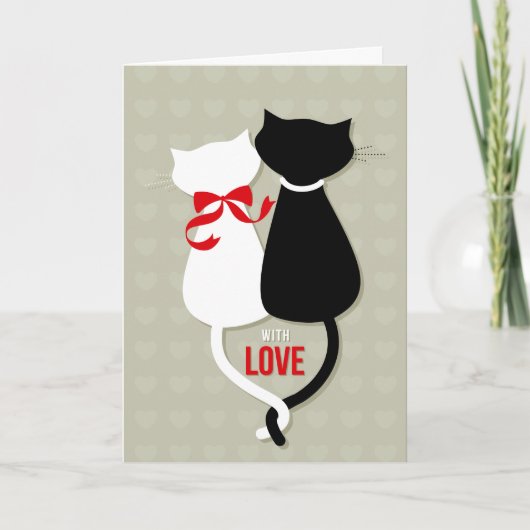 Romantische Liefde Katten Valentijn Kaart (Voorkant)