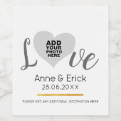 Romantische liefde keepsake fotografie wijn etiket (Enkel label)